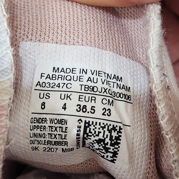 Converse Chuck Taylor lift Inked Platform Hi Tops Egret Pink, Women's 6 - Picture 7 of 7